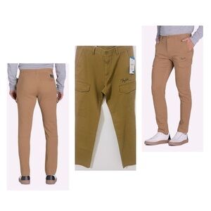 Tony Hawk Men's Stretch Twill Cargo Pants Size W34 x L30 Flat Front NWT Sig Logo